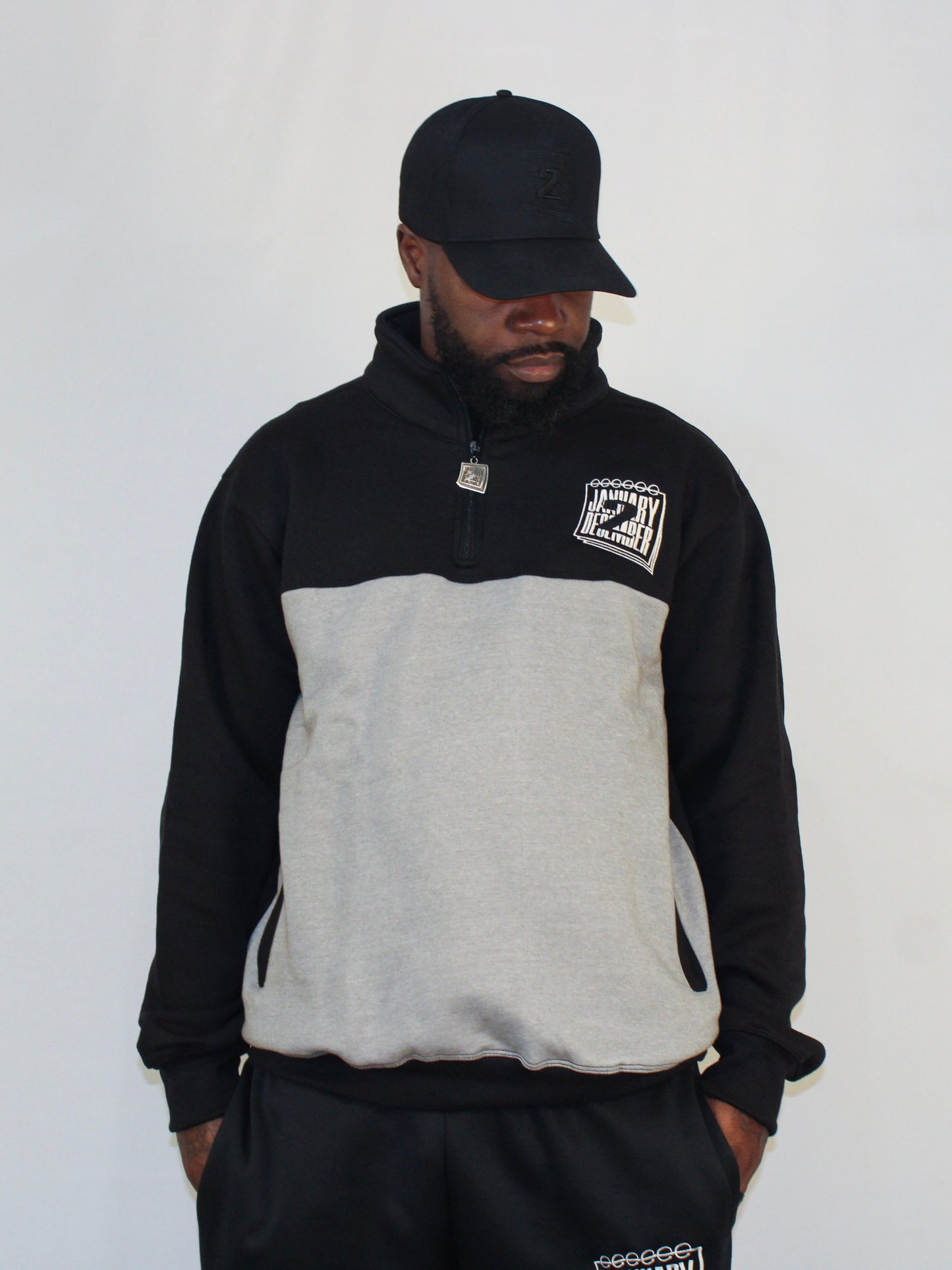 J2D Zip Fleece - Blk/White/Grey