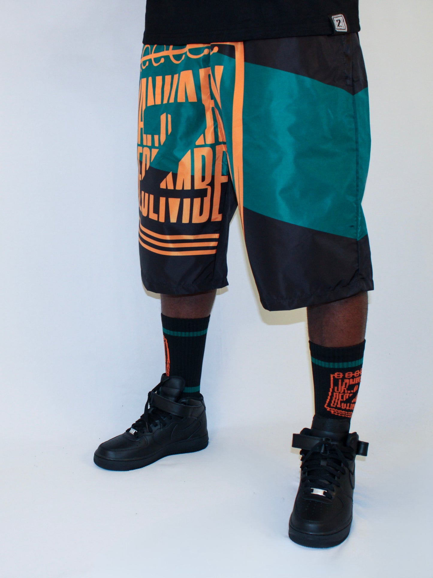 J2D Socks - Black/Green/Orange
