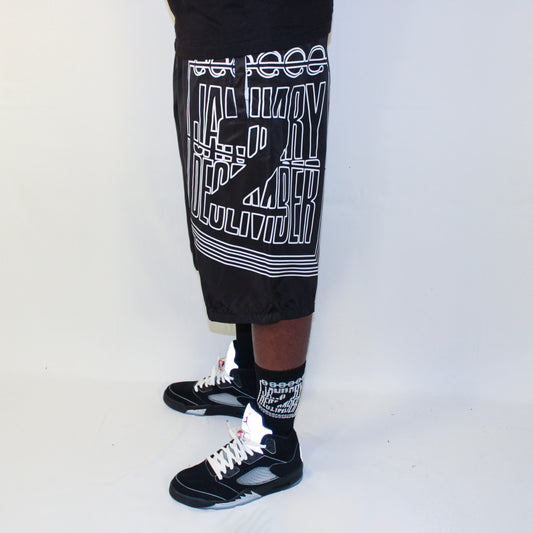 J2D "Business Man" Blk/White Nylon Shorts