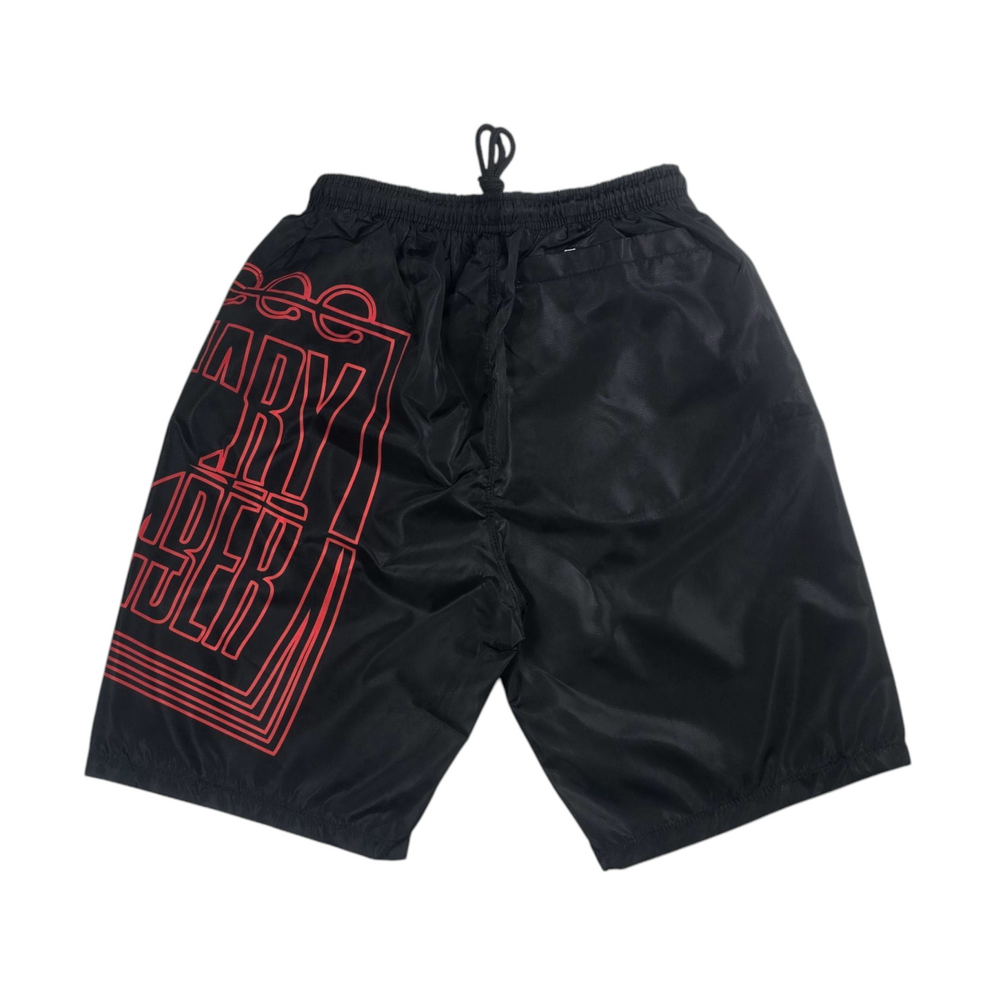 J2D "96 Bulls" Blk/Red Nylon Shorts