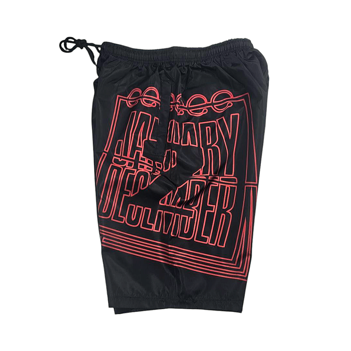 J2D "96 Bulls" Blk/Red Nylon Shorts