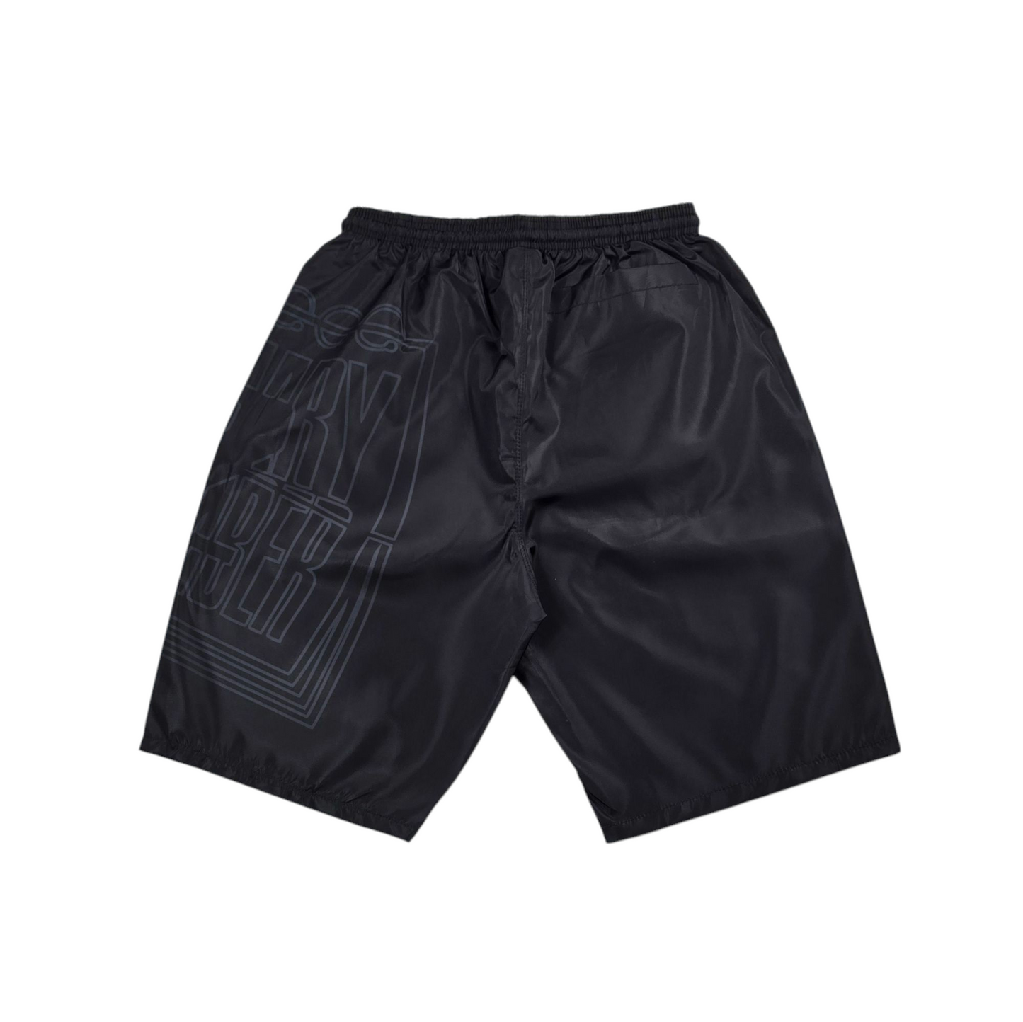 J2D "Trap Out" Blk on Blk Nylon Shorts