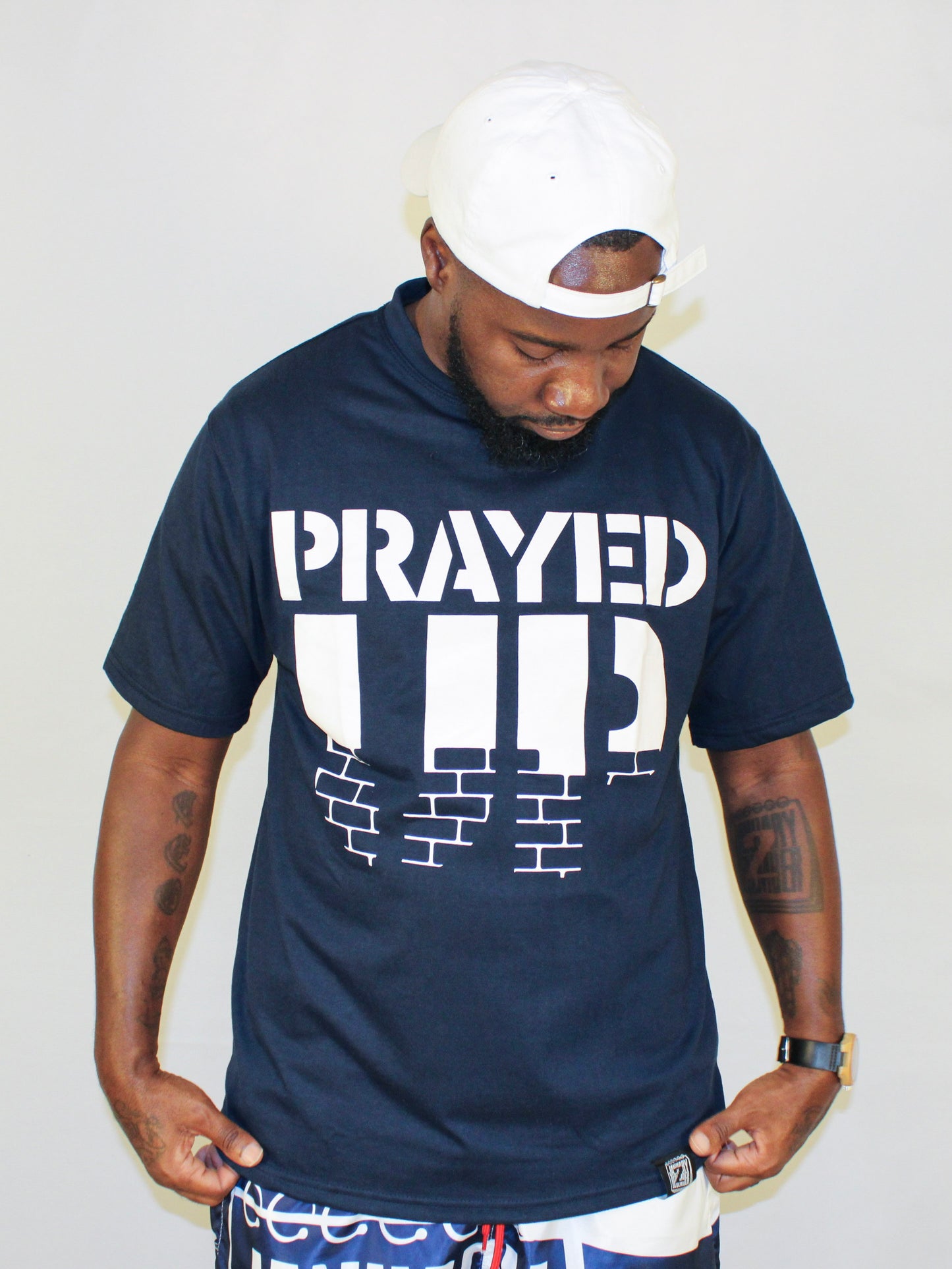 J2D "Prayed Up" Navy/Red/White Tee
