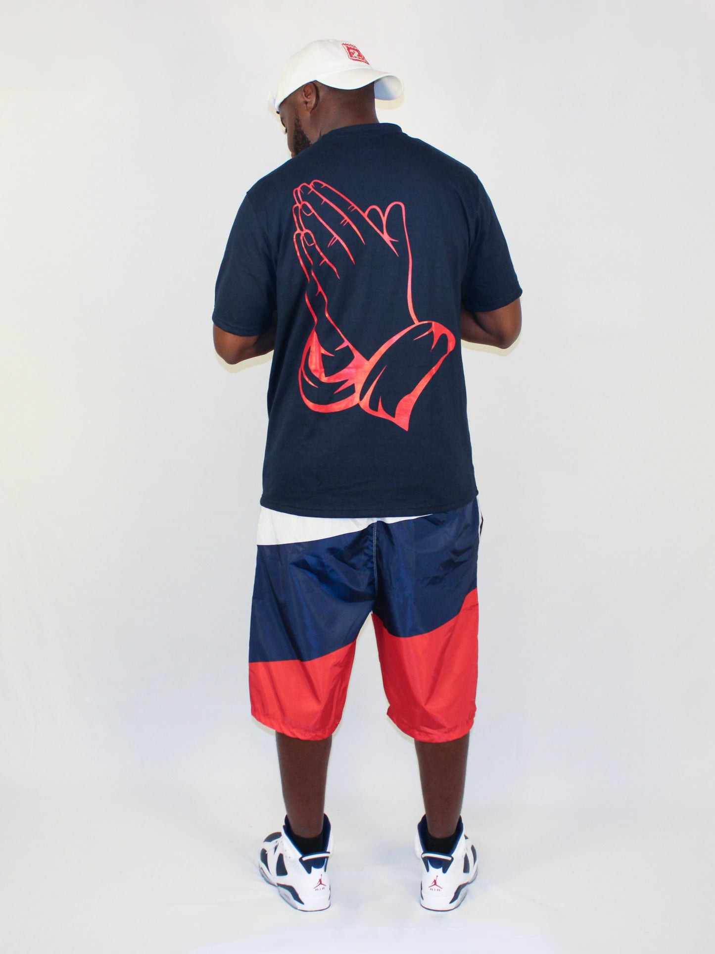 J2D "Prayed Up" Navy/Red/White Tee