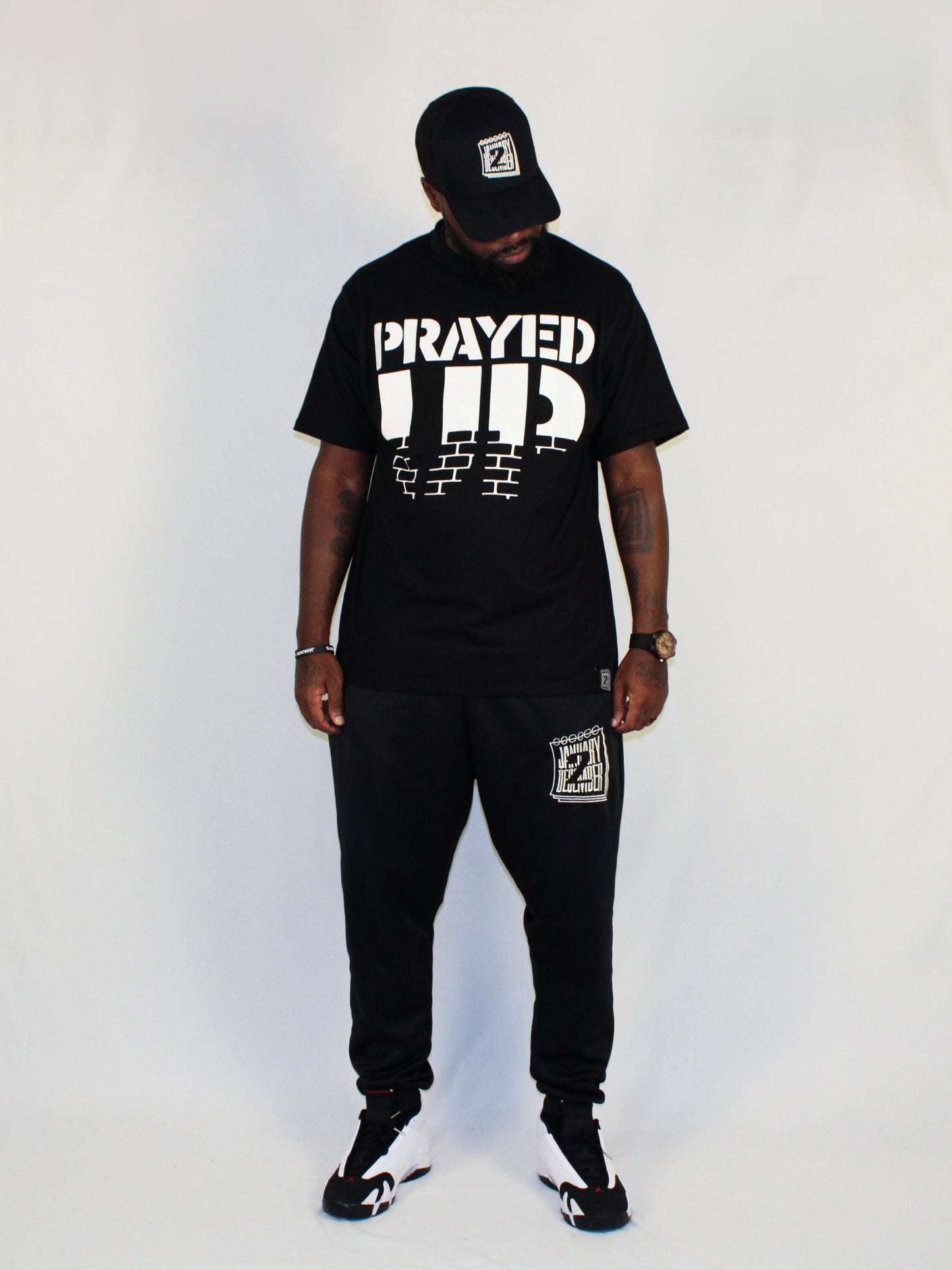 J2D "Prayed Up" Blk/White/Grey Tee
