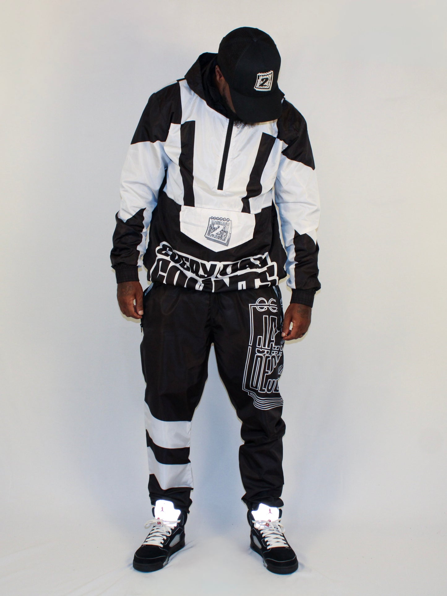 J2D "Oreo" Black/White Nylon Pants