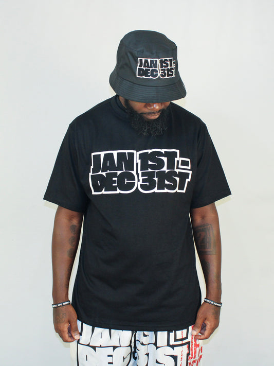 J2D "JAN 1ST - DEC 31ST" Black/White Tee