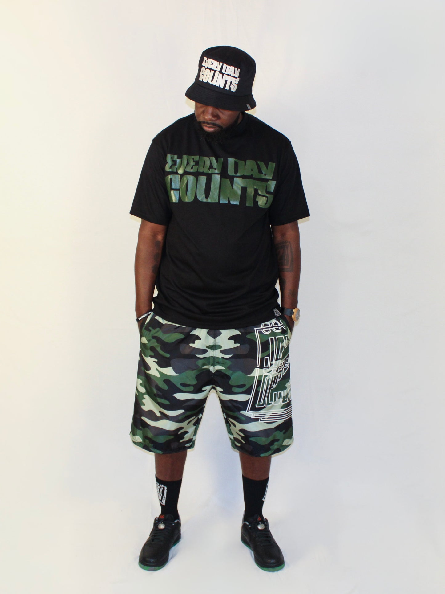 J2D "Soulja Rag" Camo Nylon Shorts