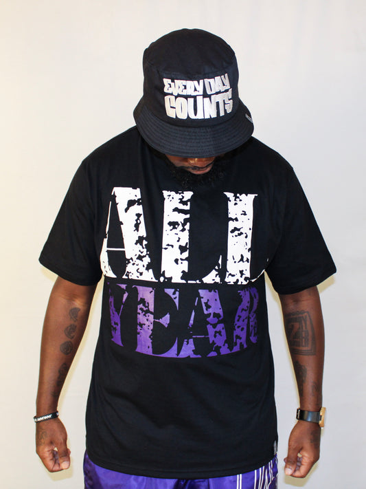 All Year "Grape Soda" Blk/White/Purple Tee
