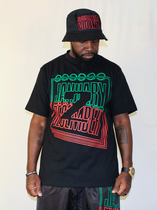J2D "Juneteenth" Blk/Green/Red Tee