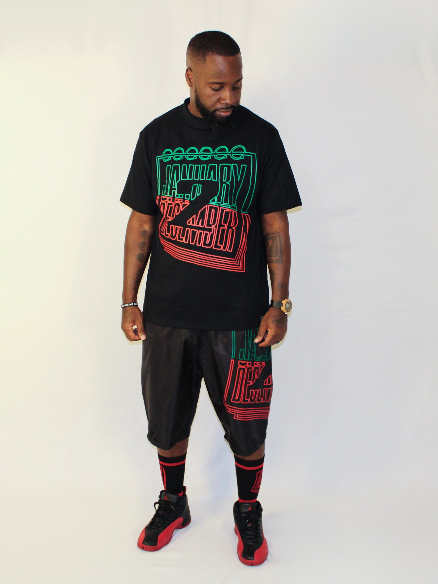 J2D "Juneteenth" Nylon Shorts