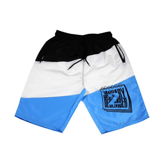 J2D "UNC" Blk/White/Carolina Blue Nylon Shorts
