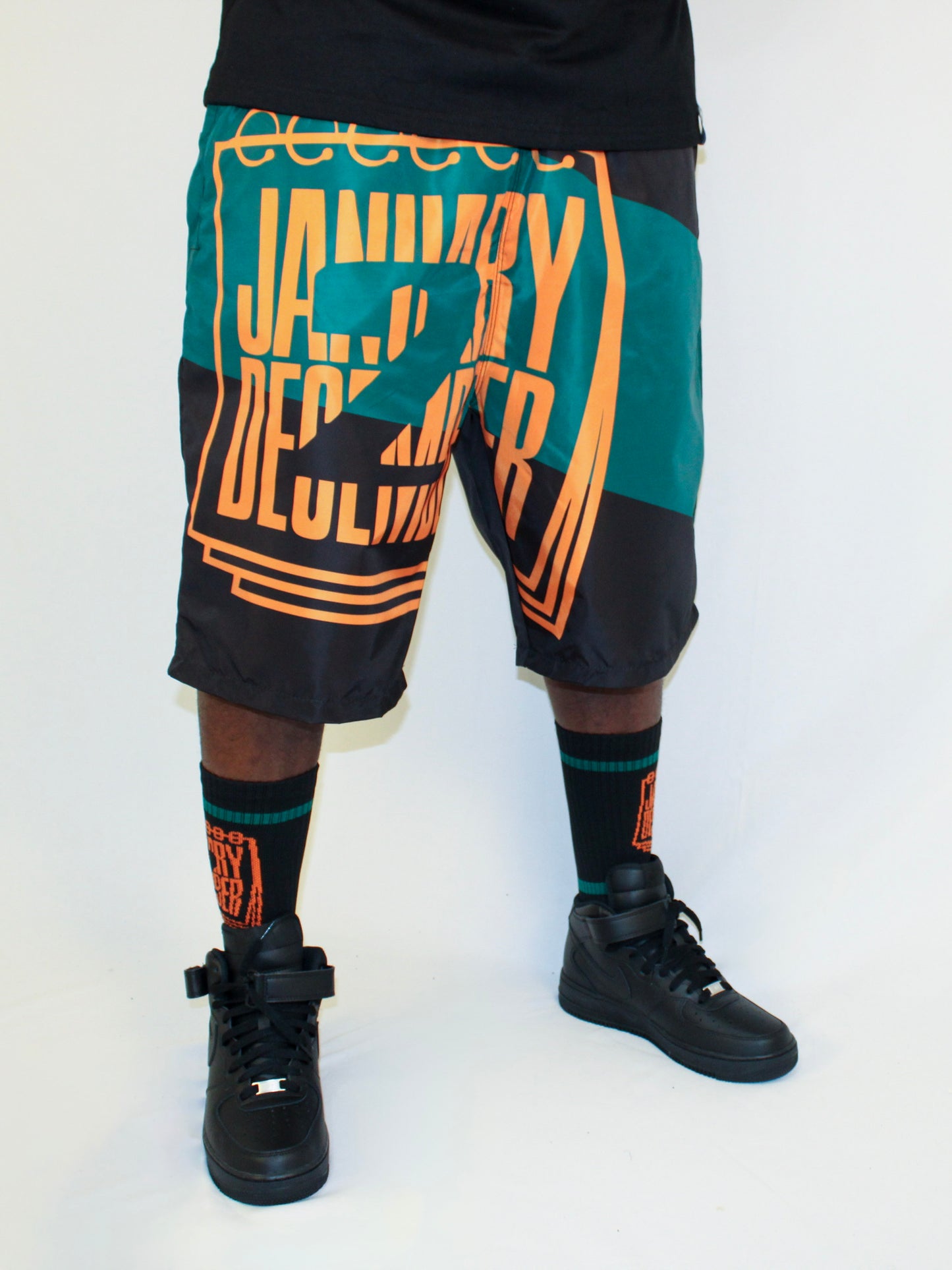 J2D Socks - Black/Green/Orange