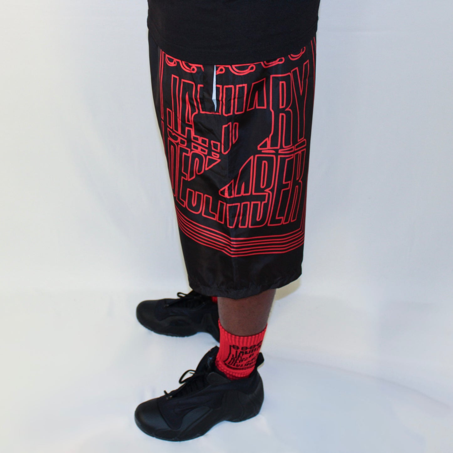 J2D Nylon Coolin Shorts - Black/Red