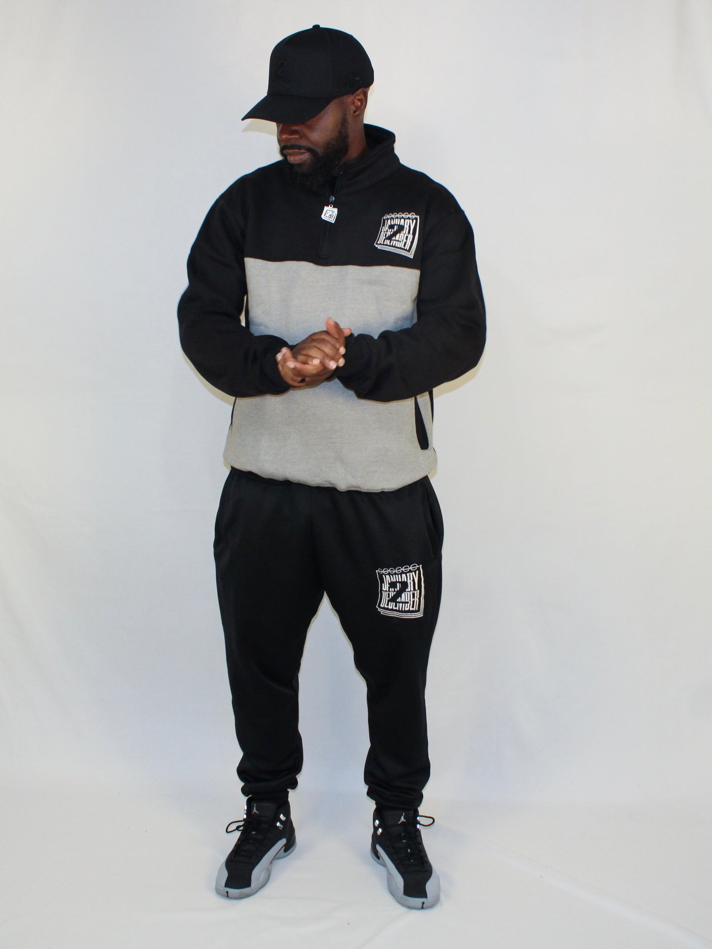J2D Zip Fleece - Blk/White/Grey