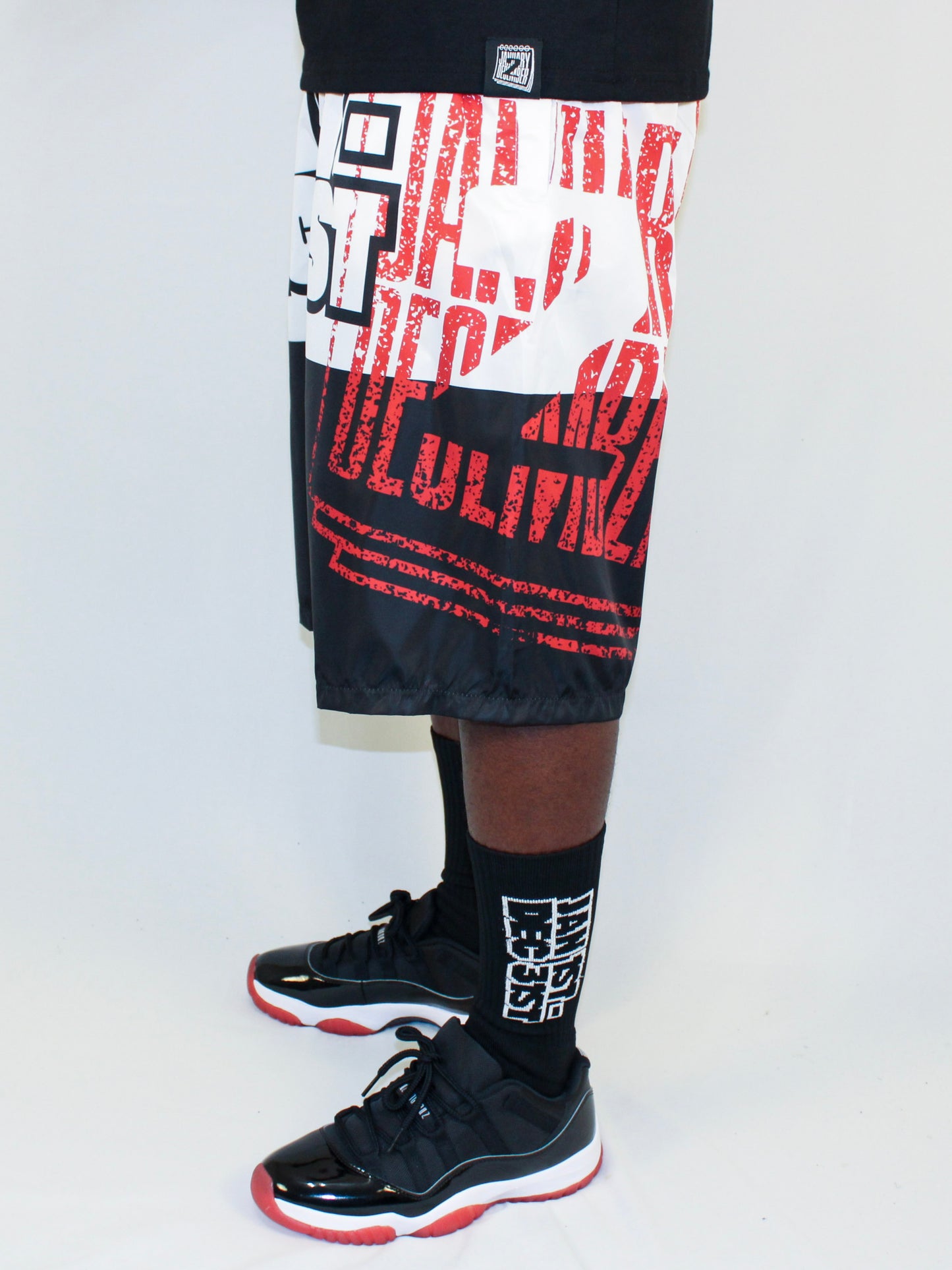 J2D Nylon Shorts - Black/White/Red