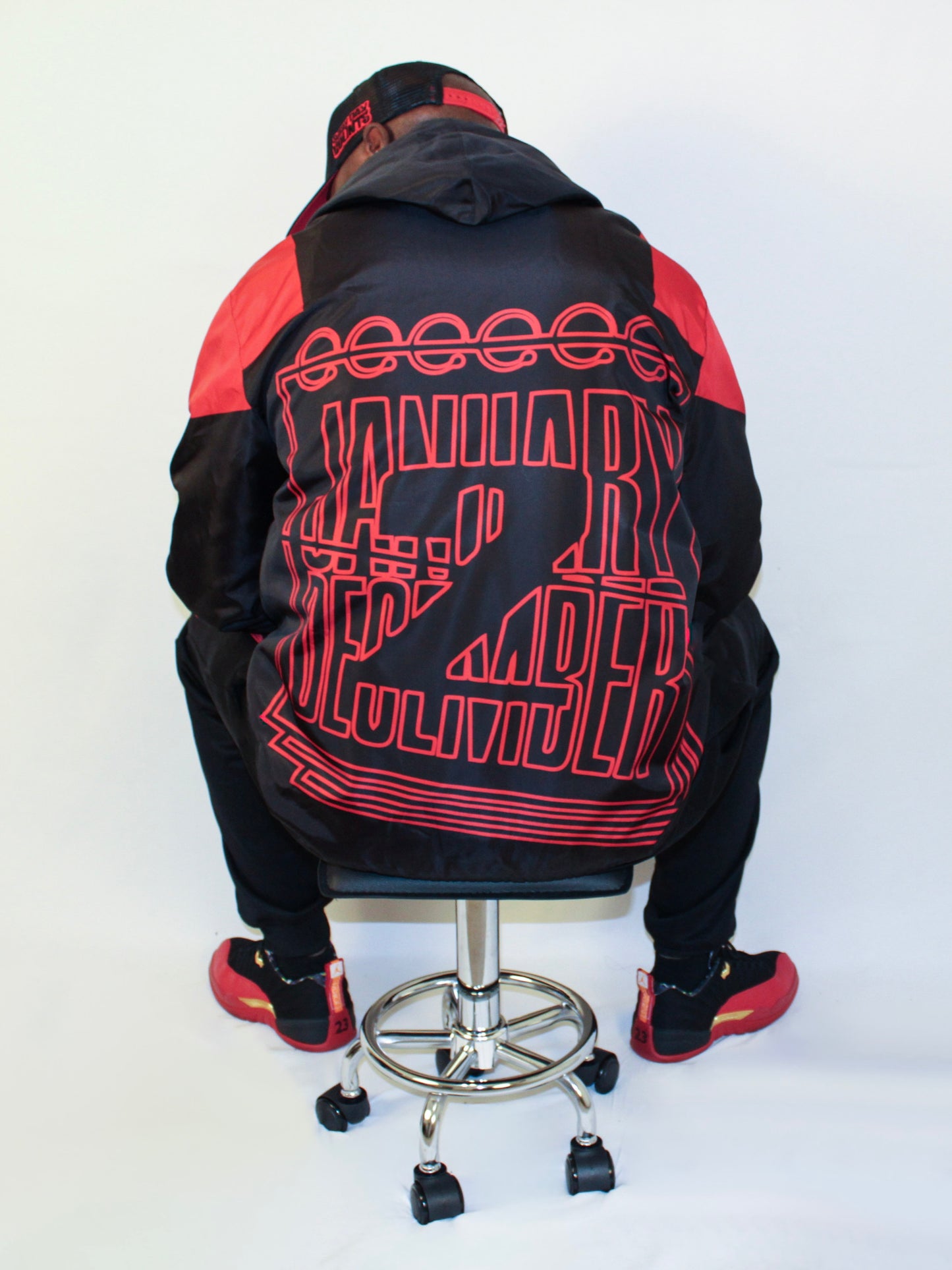 J2D Windbreaker - Black/Red