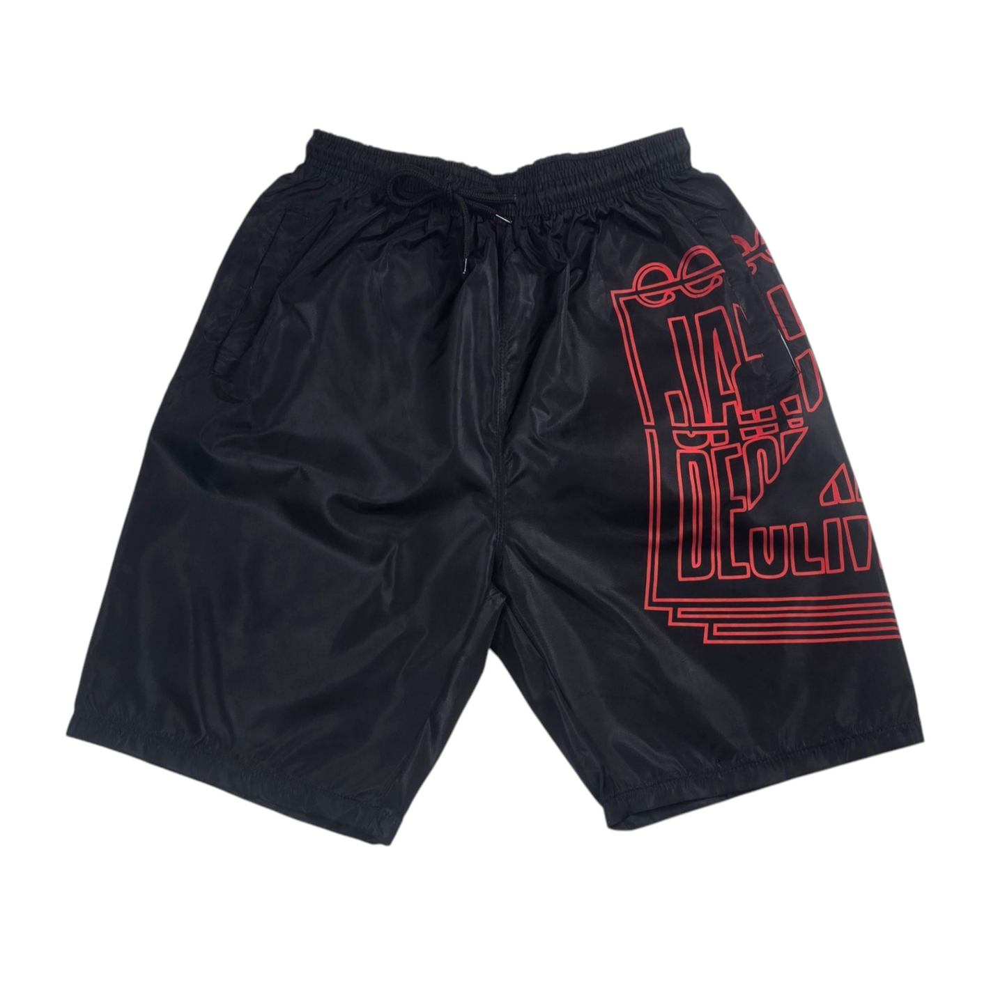 J2D Nylon Coolin Shorts - Black/Red