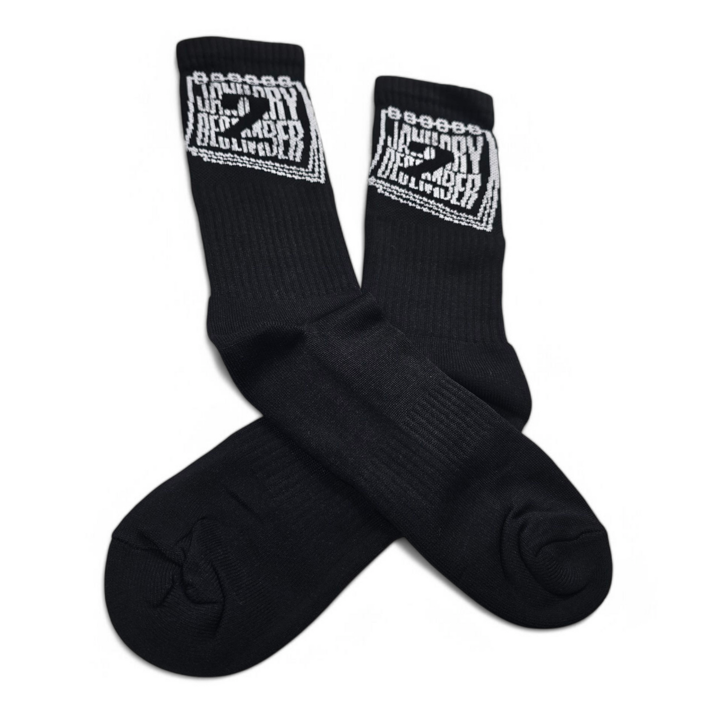 J2D Crew Socks - Black/White