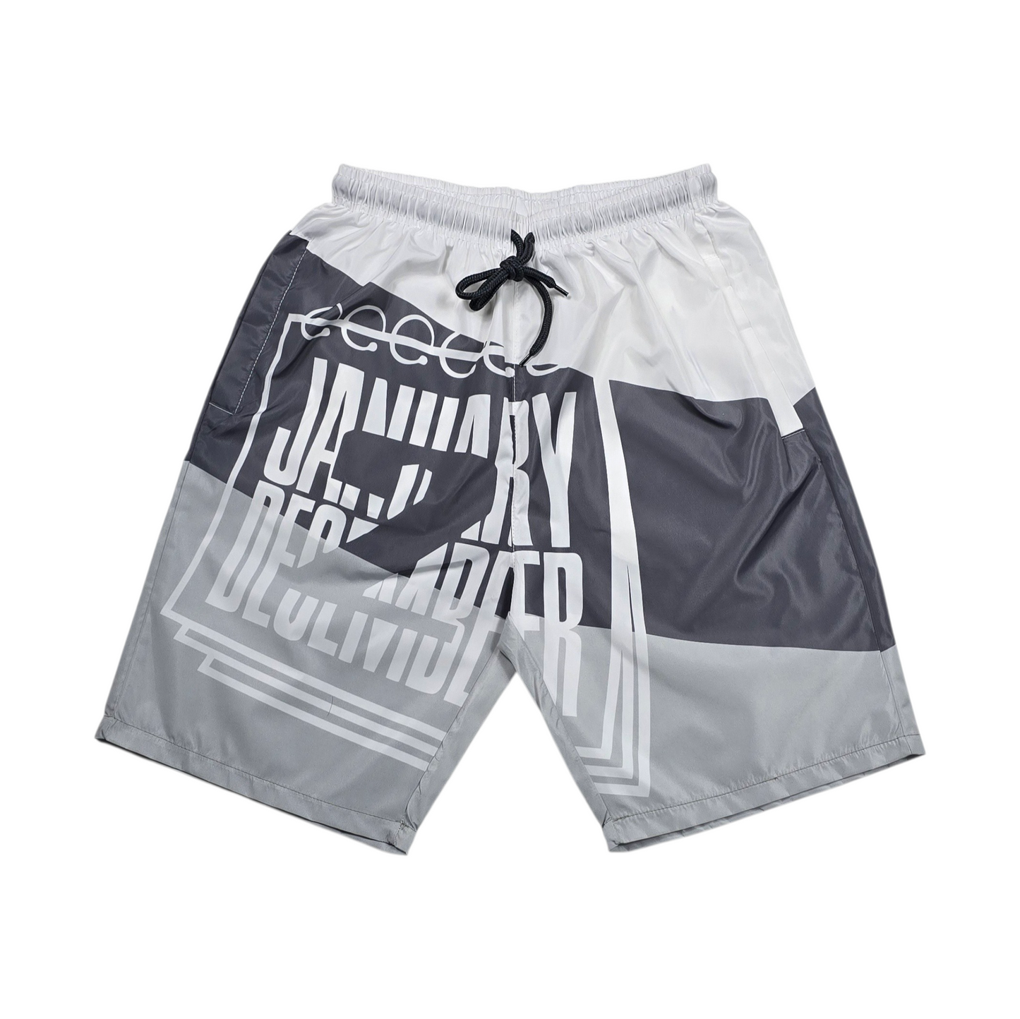 J2D Nylon Shorts - Light Grey/White/Charcoal