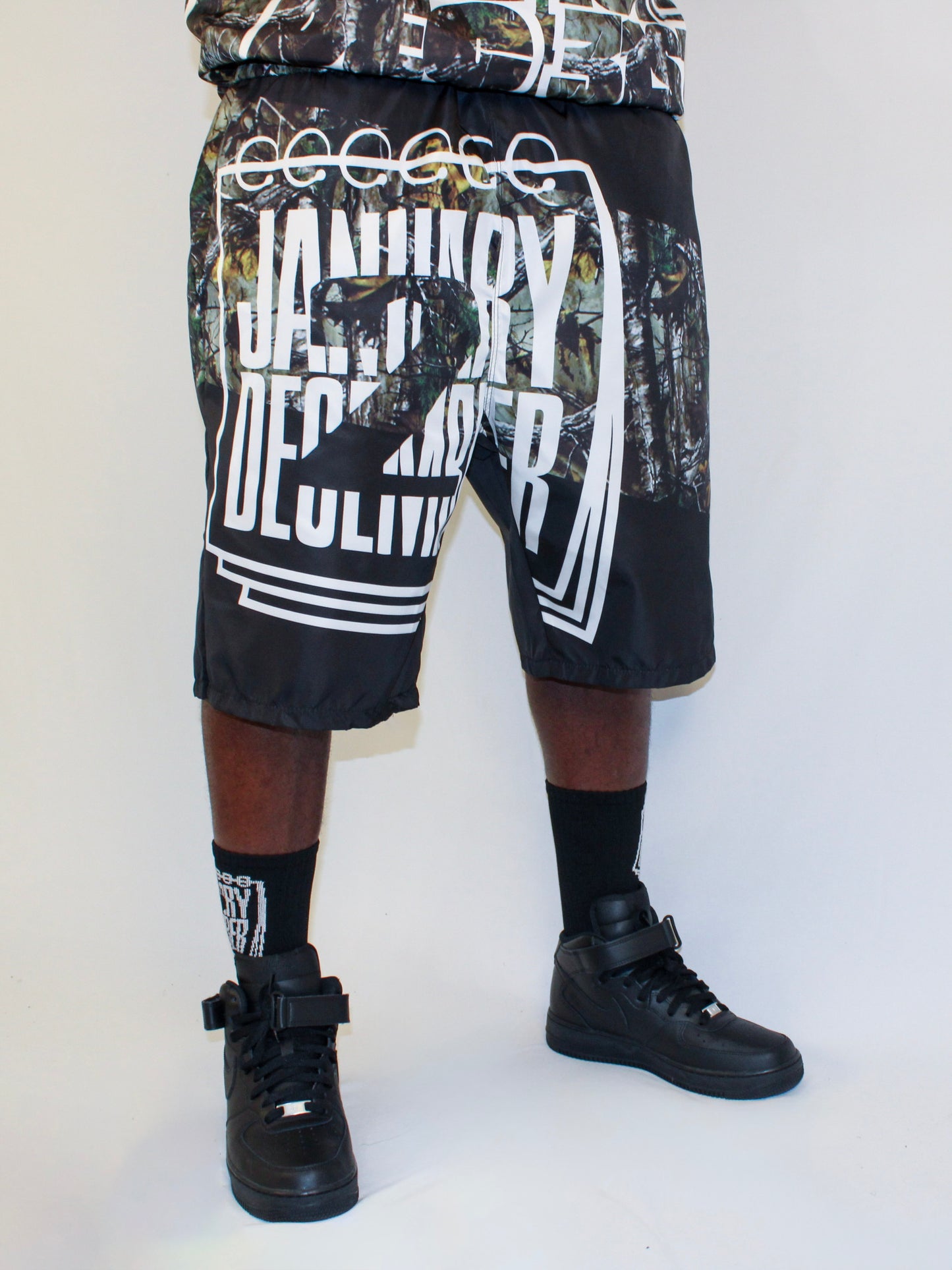 J2D Nylon Shorts - Camo/White/Black