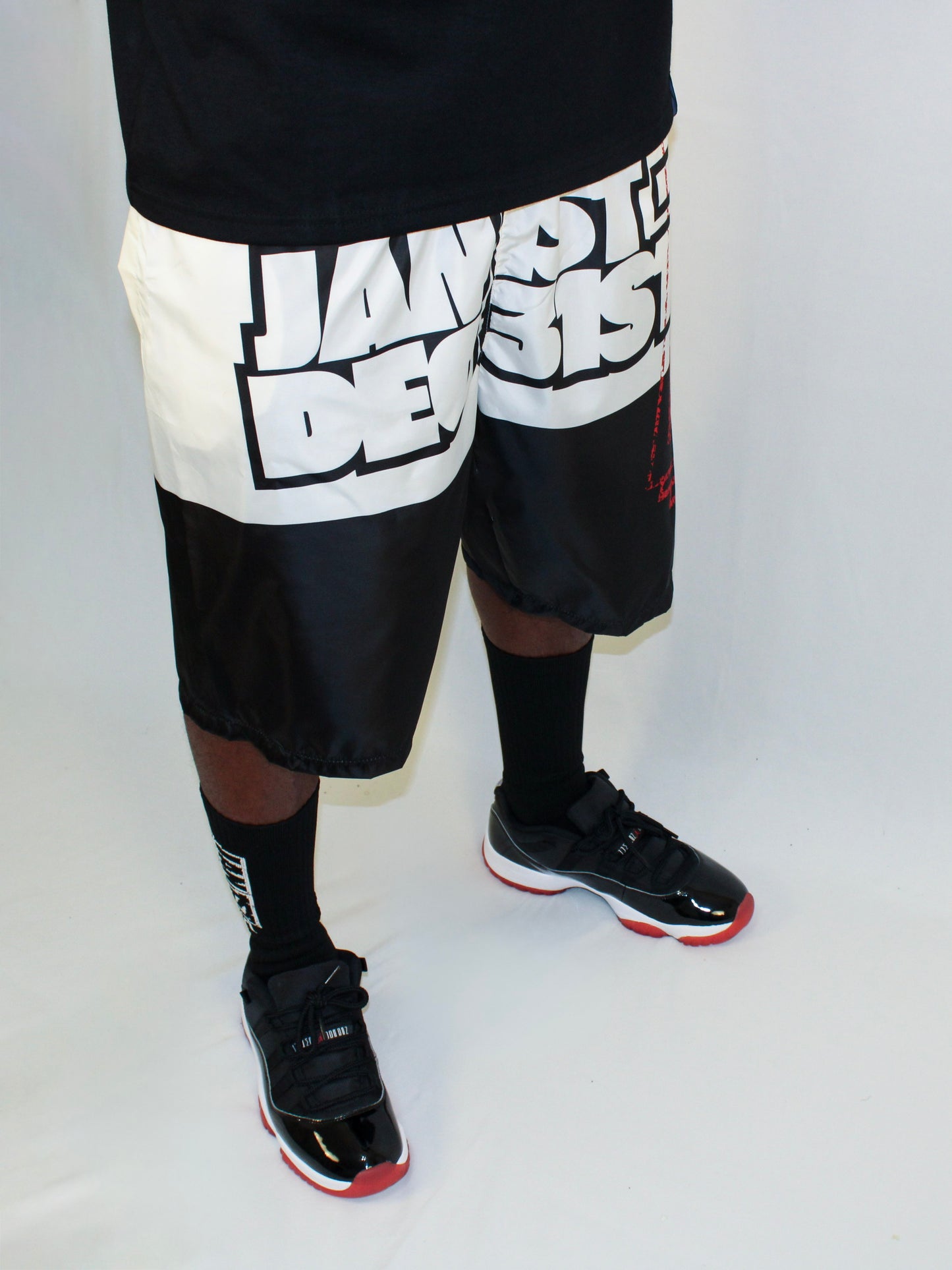 J2D Nylon Shorts - Black/White/Red