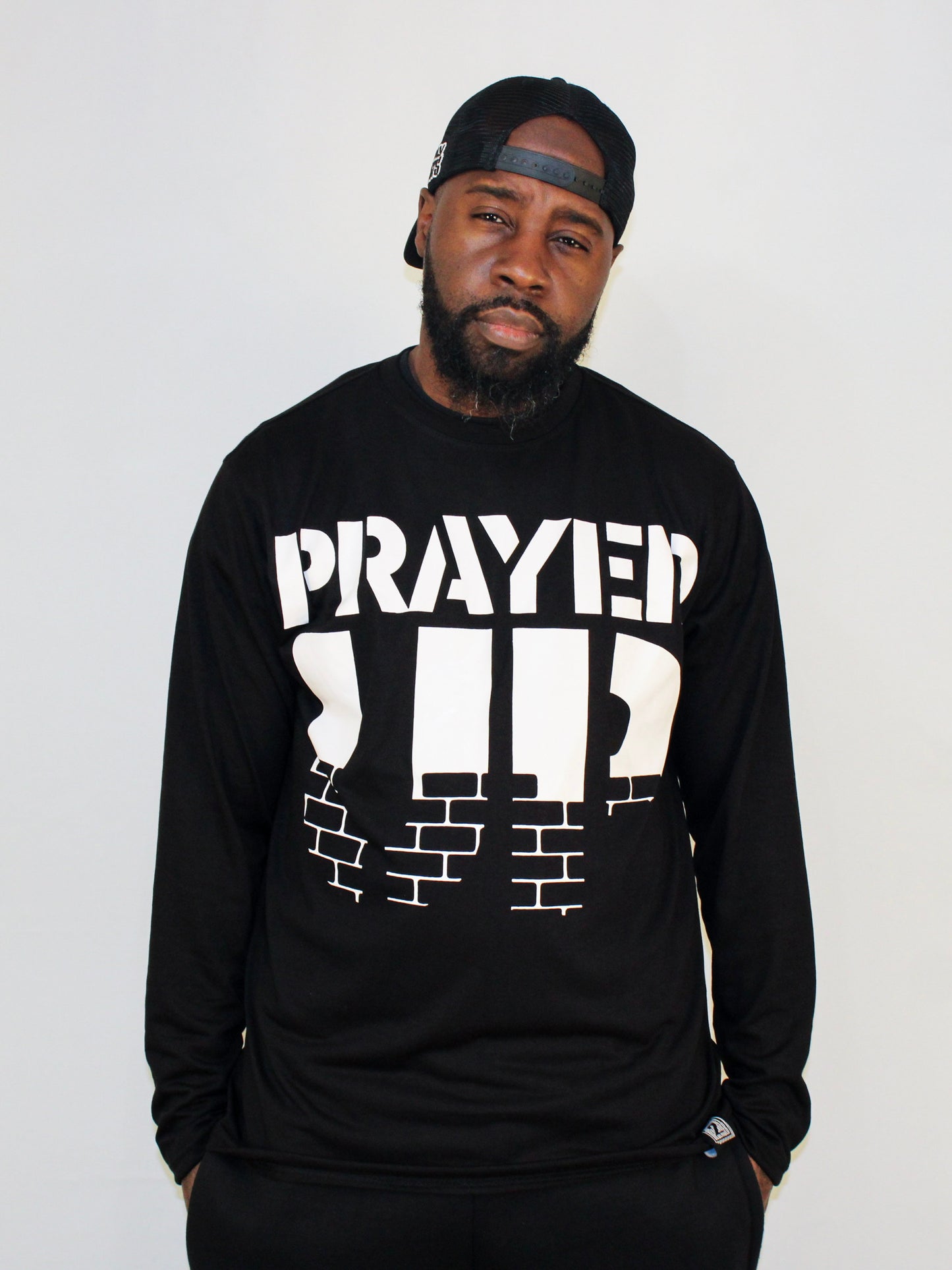 Prayed Up Long Sleeve - Black/White