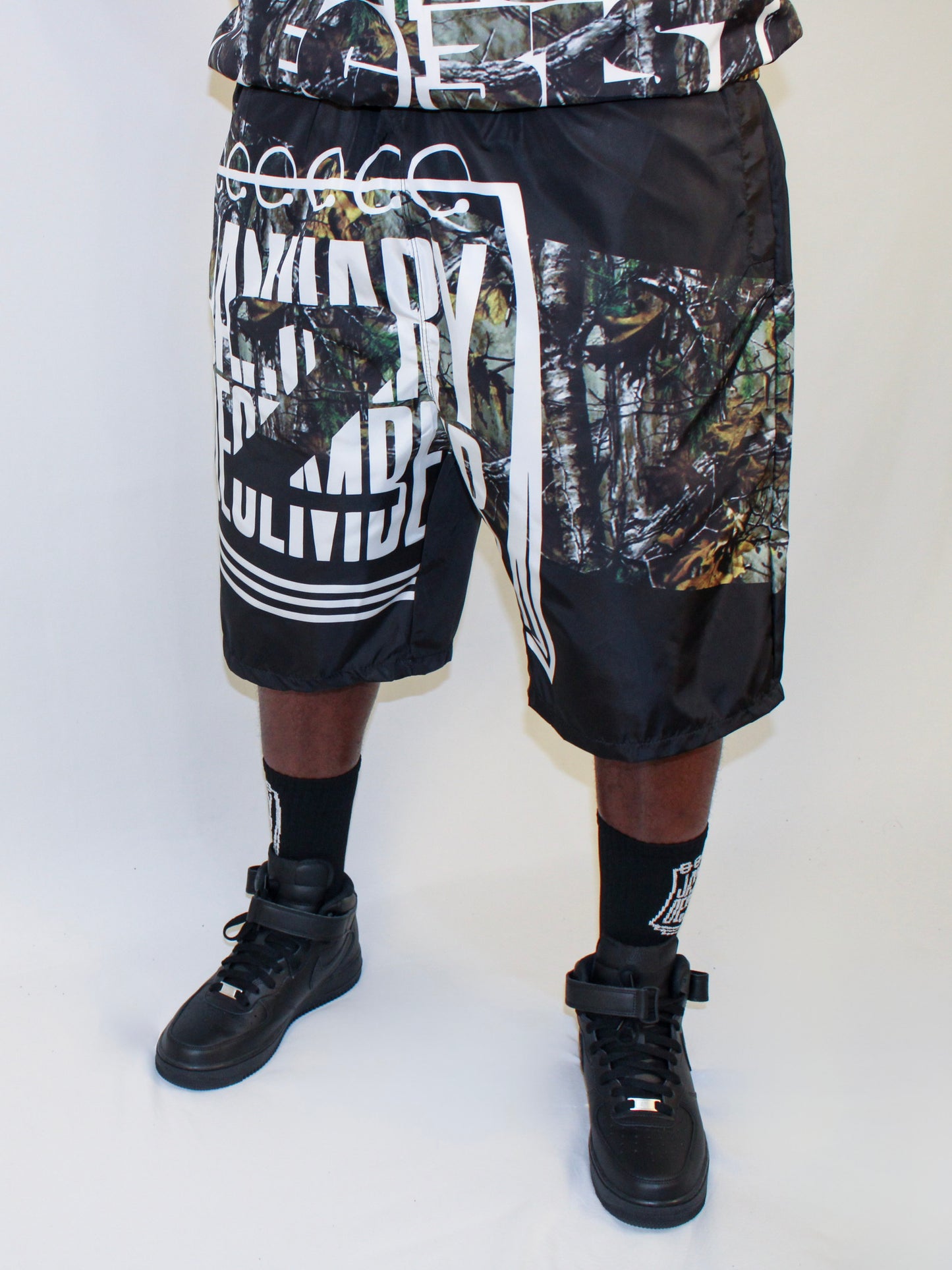 J2D Nylon Shorts - Camo/White/Black
