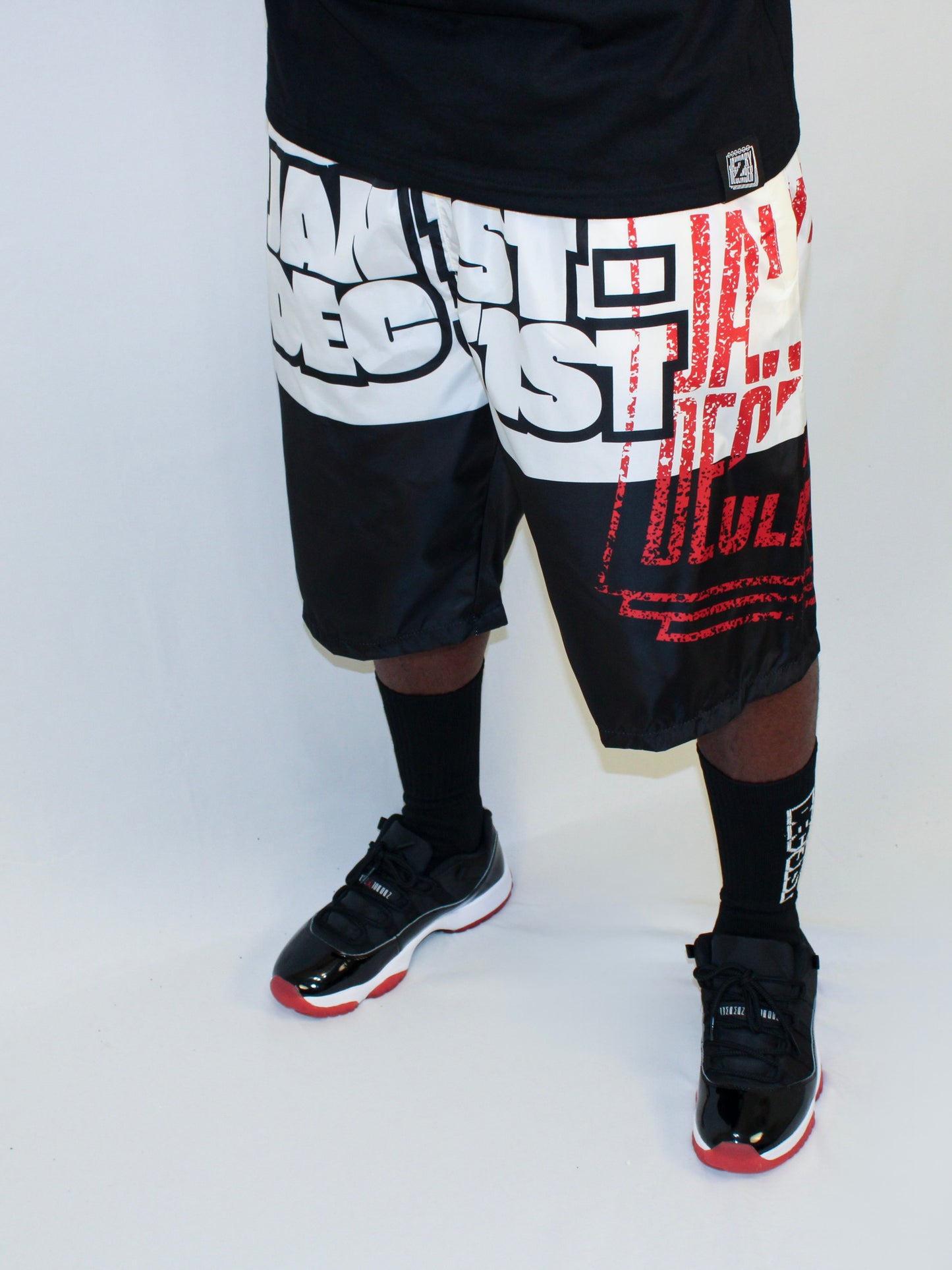 J2D Nylon Shorts - Black/White/Red