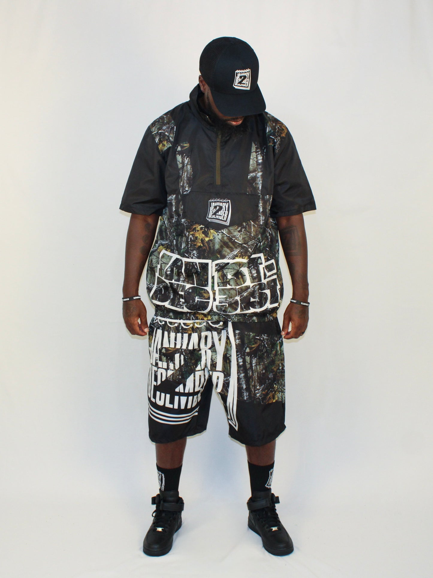 J2D Nylon Shorts - Camo/White/Black