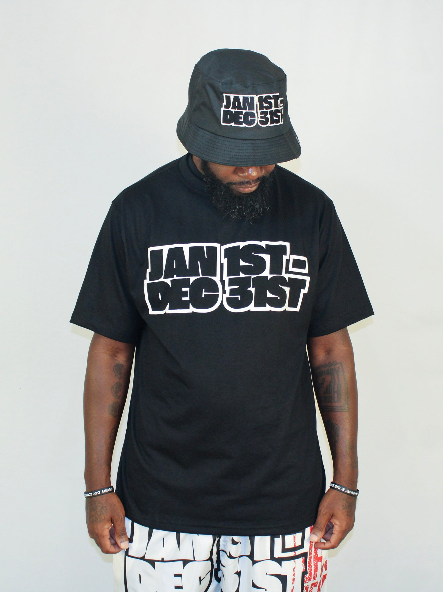 J2D "JAN 1ST - DEC 31ST" Black/White Tee