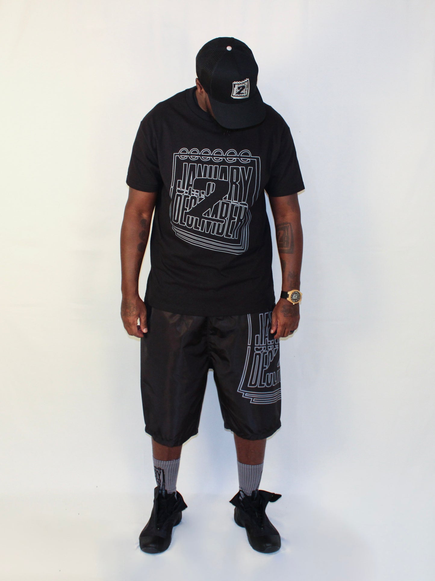 J2D Nylon Coolin Shorts - Black/Grey