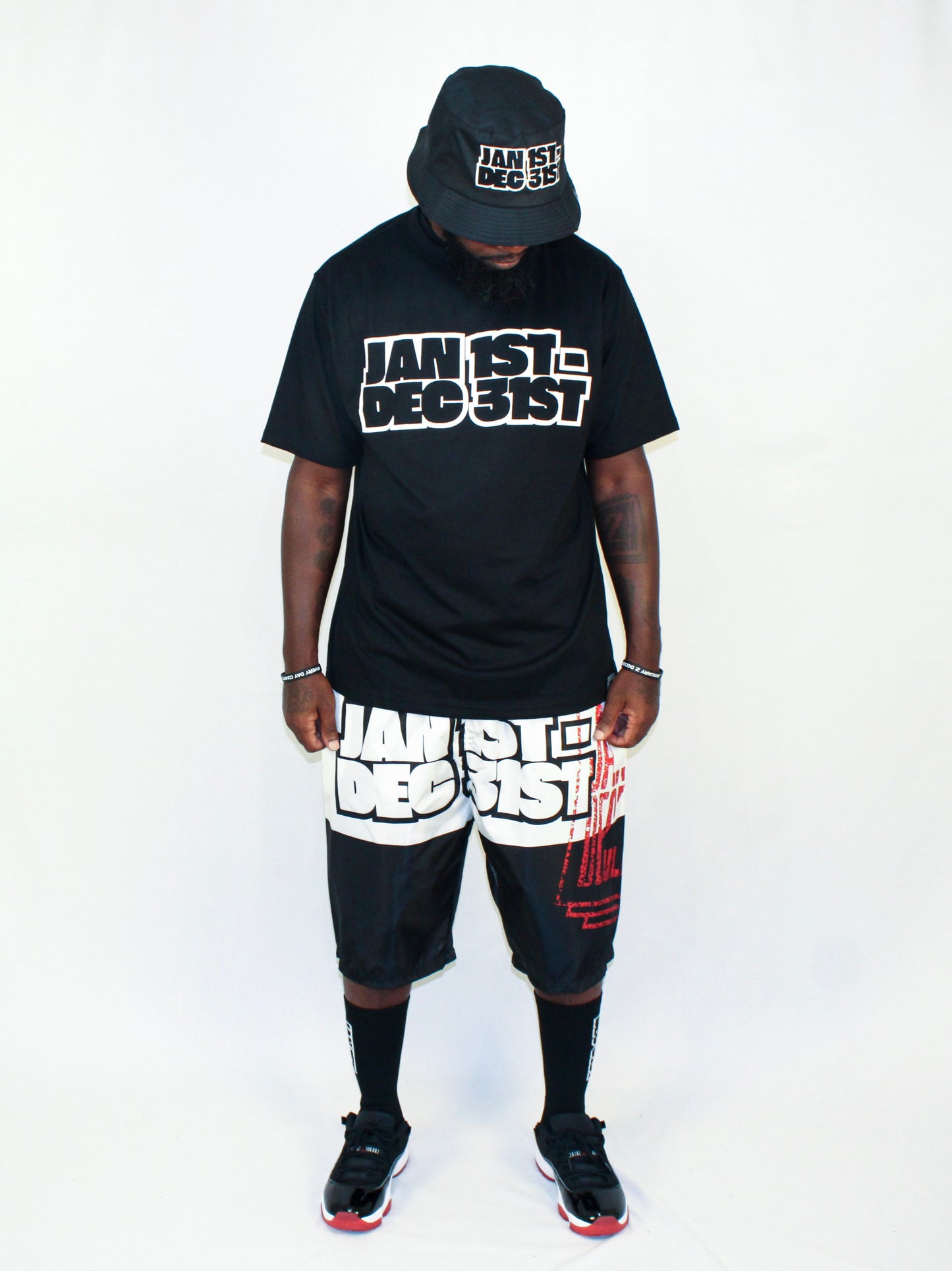 J2D "JAN 1ST - DEC 31ST" Black/White Tee