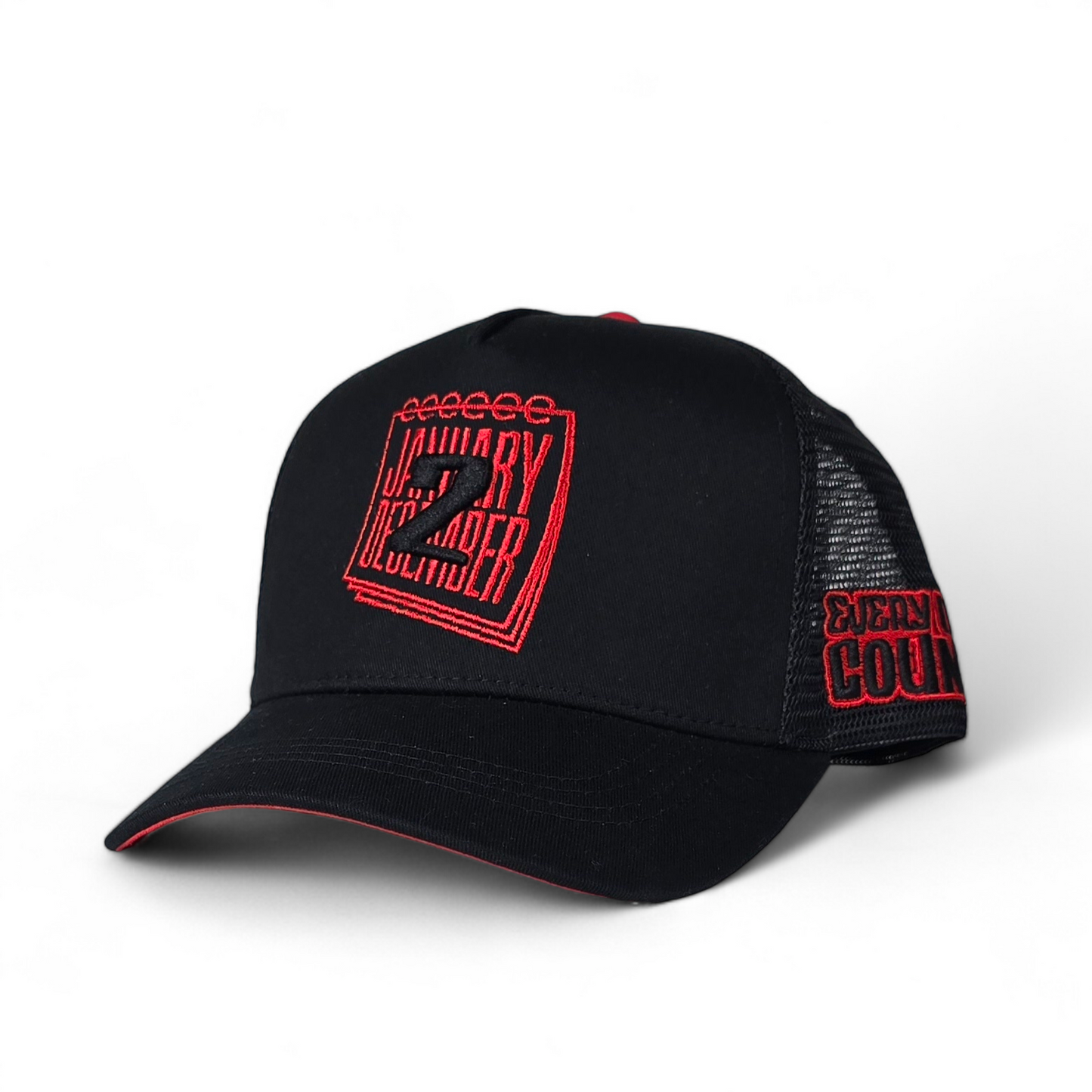 J2D Trucker Hat - Black/Red