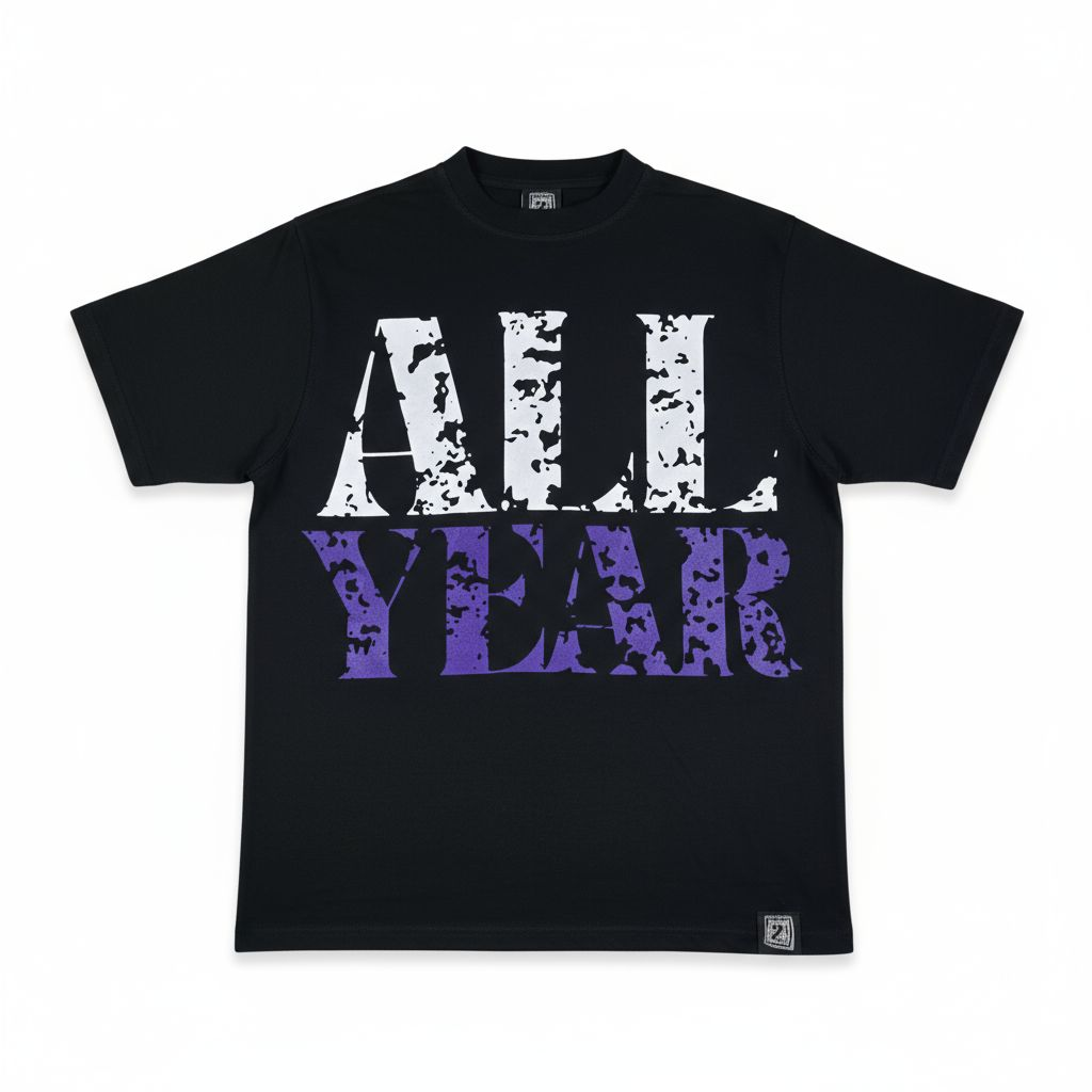 All Year "Grape Soda" Blk/White/Purple Tee