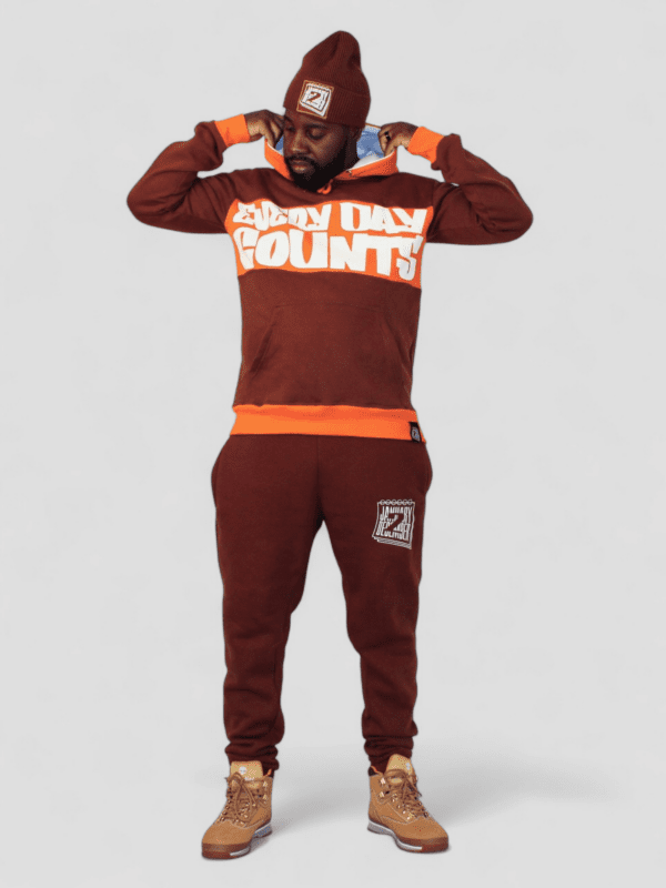 EDC Hoodie- Brown/Orange/White - Image 2