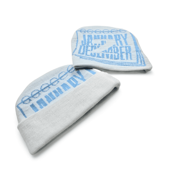 Jan 2 Dec Beanie - White/Carolina Blue