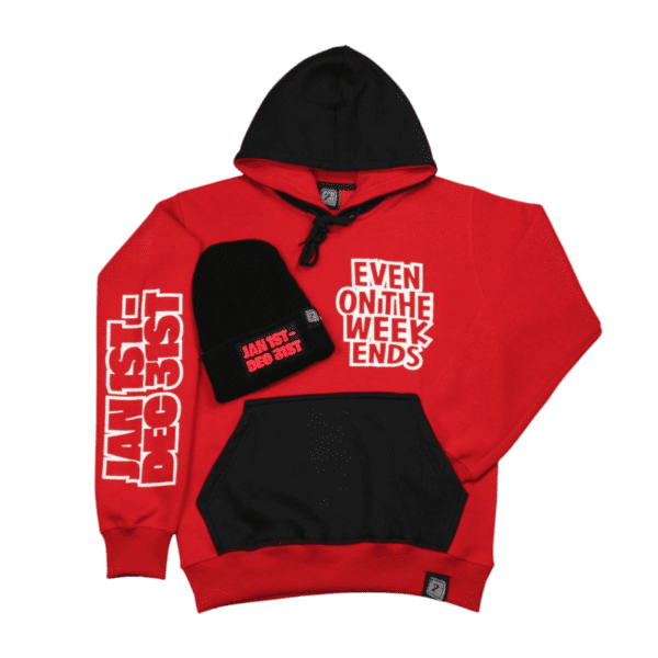 EOTW Hoodie- Red/Black/White (First 10 Free Beanie Offer)